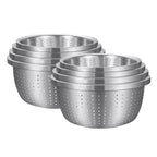 SOGA 2X Stainless Steel Nesting Basin Colander Perforated Kitchen Sink Washing Bowl Metal Basket Strainer Set of 4 $ 193.90