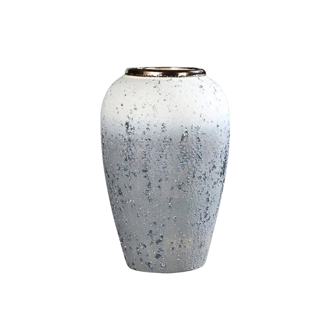 SOGA 30x19cm White and Grey Medium Ceramic Flower Vase Elegant Living Room Home Decor