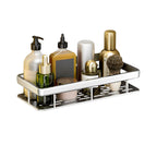 SOGA Silver Wall-Mounted Rectangular Bathroom Storage Organiser Space Saving Adhesive Shelf Rack $ 41.50