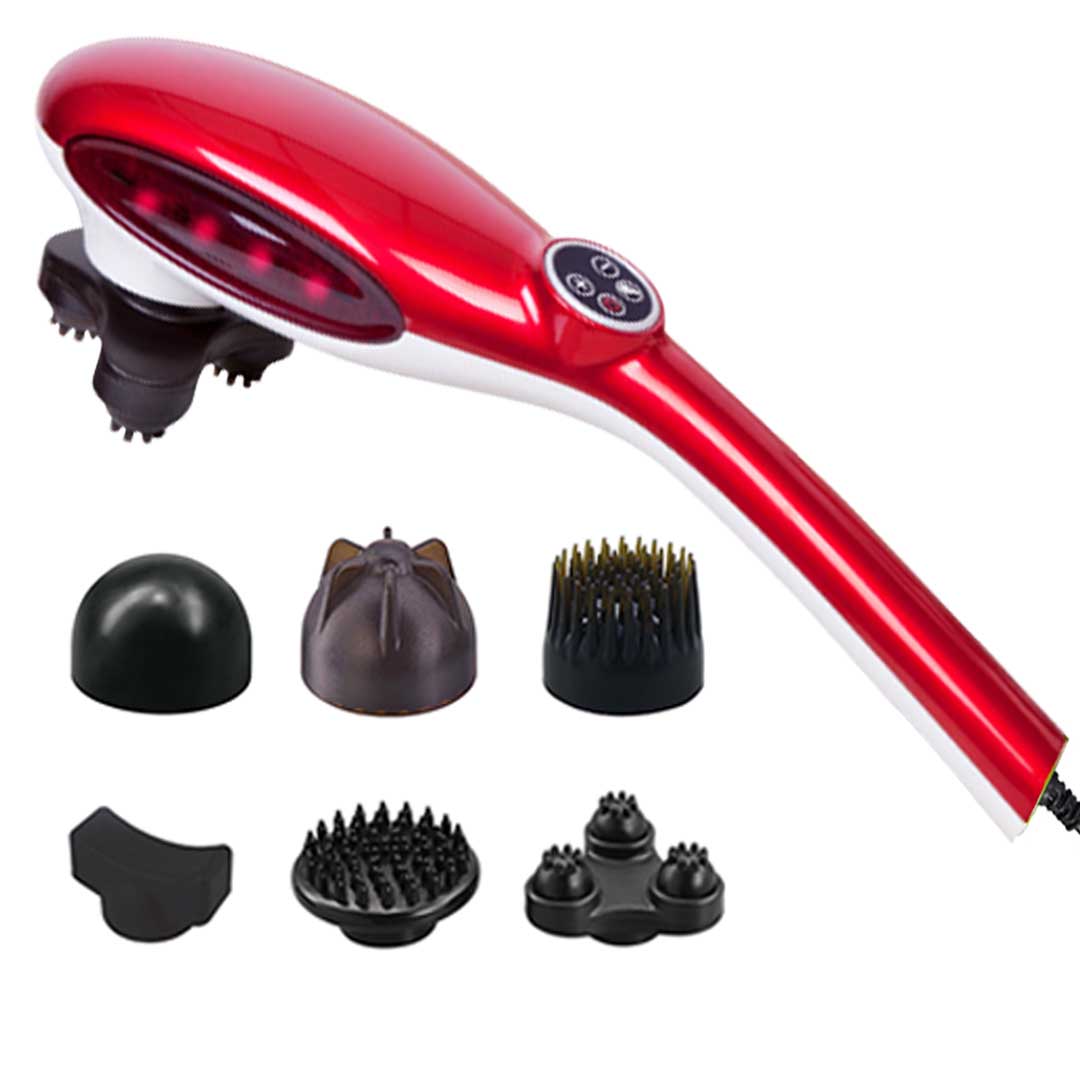 SOGA 6 Heads Portable Handheld Massager Soothing Stimulate Blood Flow Shoulder Red $ 82.50