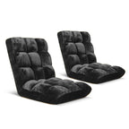 SOGA 2X Floor Recliner Folding Lounge Sofa Futon Couch Folding Chair Cushion Black $ 183.50