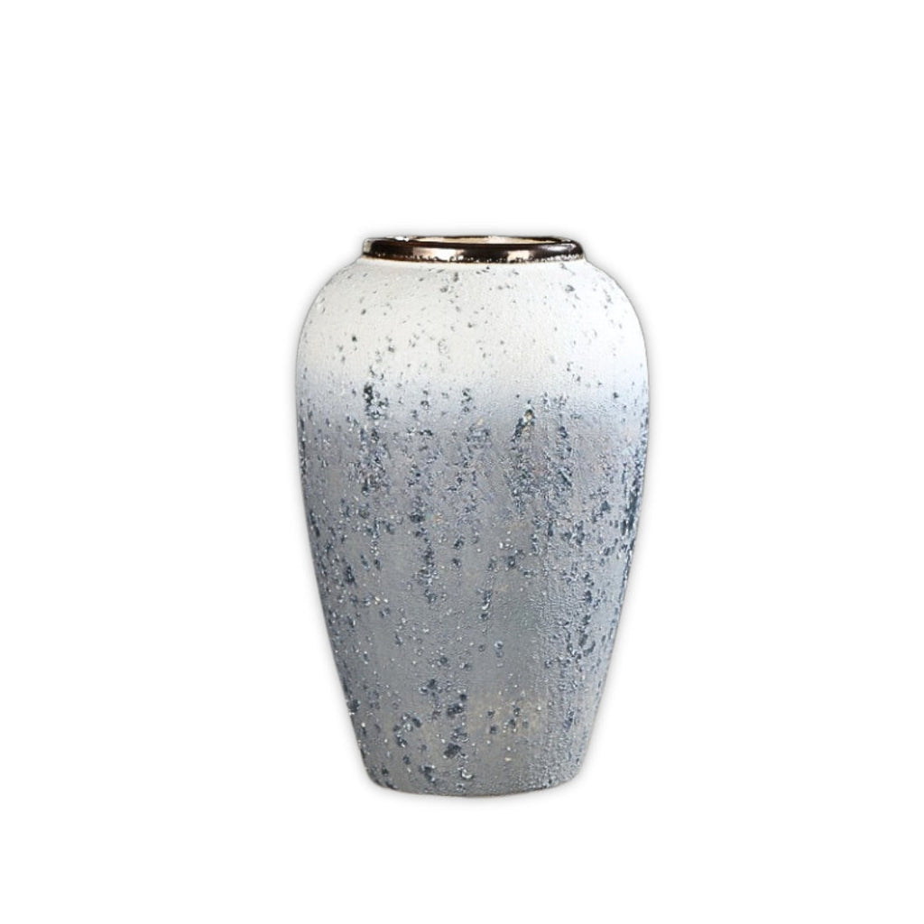 SOGA 30x19cm White and Grey Medium Ceramic Flower Vase Elegant Living Room Home Decor $ 88.90
