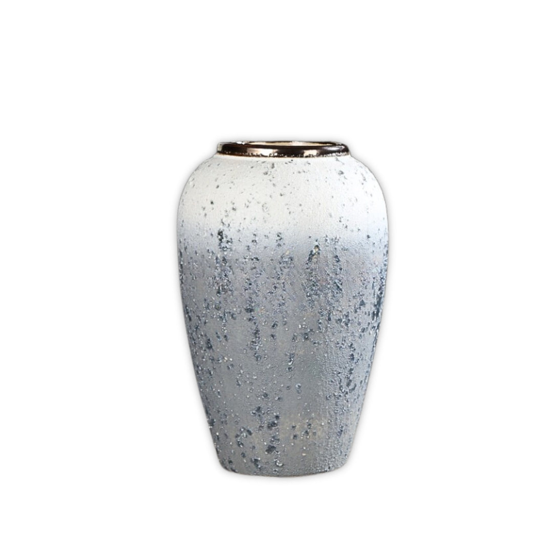 SOGA 30x19cm White and Grey Medium Ceramic Flower Vase Elegant Living Room Home Decor $ 88.90
