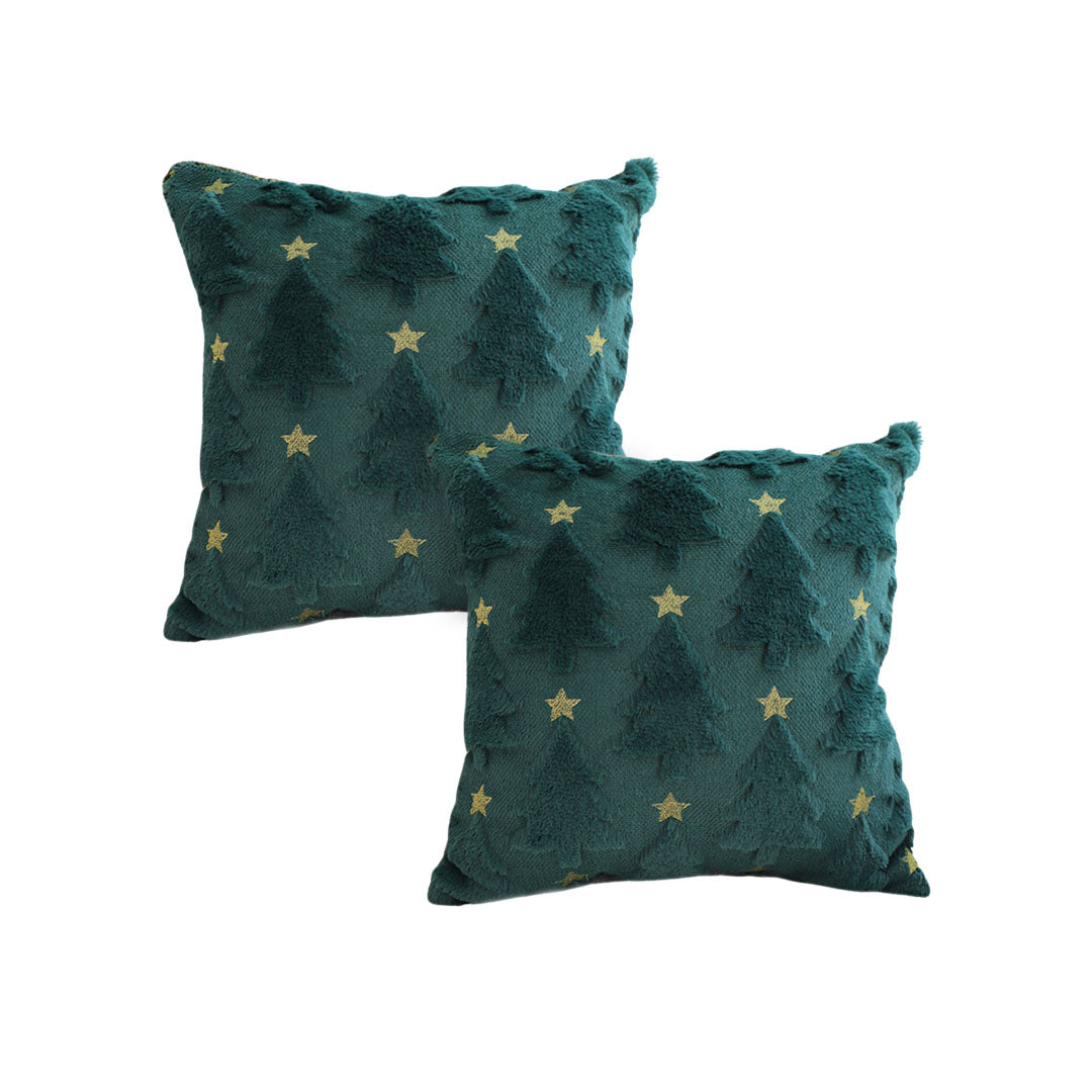 SOGA 2X 45cm Festive Teal Christmas Tree Gold Star Holiday Throw Pillow $ 137.90