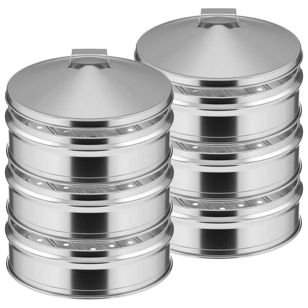 SOGA 2X 3 Tier Stainless Steel Steamers With Lid Work inside of Basket Pot Steamers 28cm $ 172.90