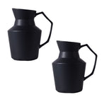 SOGA 2X 23.5x19.5cm Ornament Black Modern Vase Pitcher with Angular Handle Sleek Minimalist for Home Decor $ 95.50
