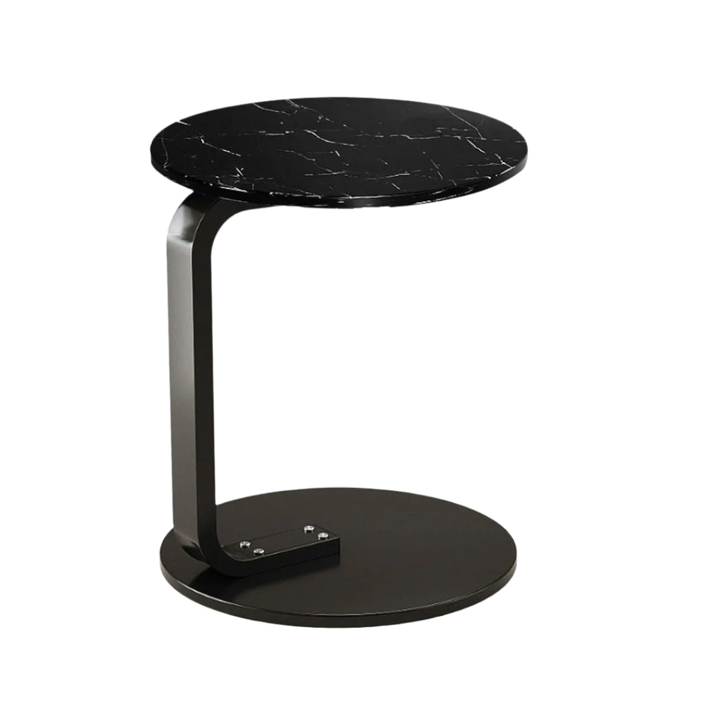 SOGA 50cm Black Marble Mini Side Table Movable Lightweight w/ Black Frame $ 53.50