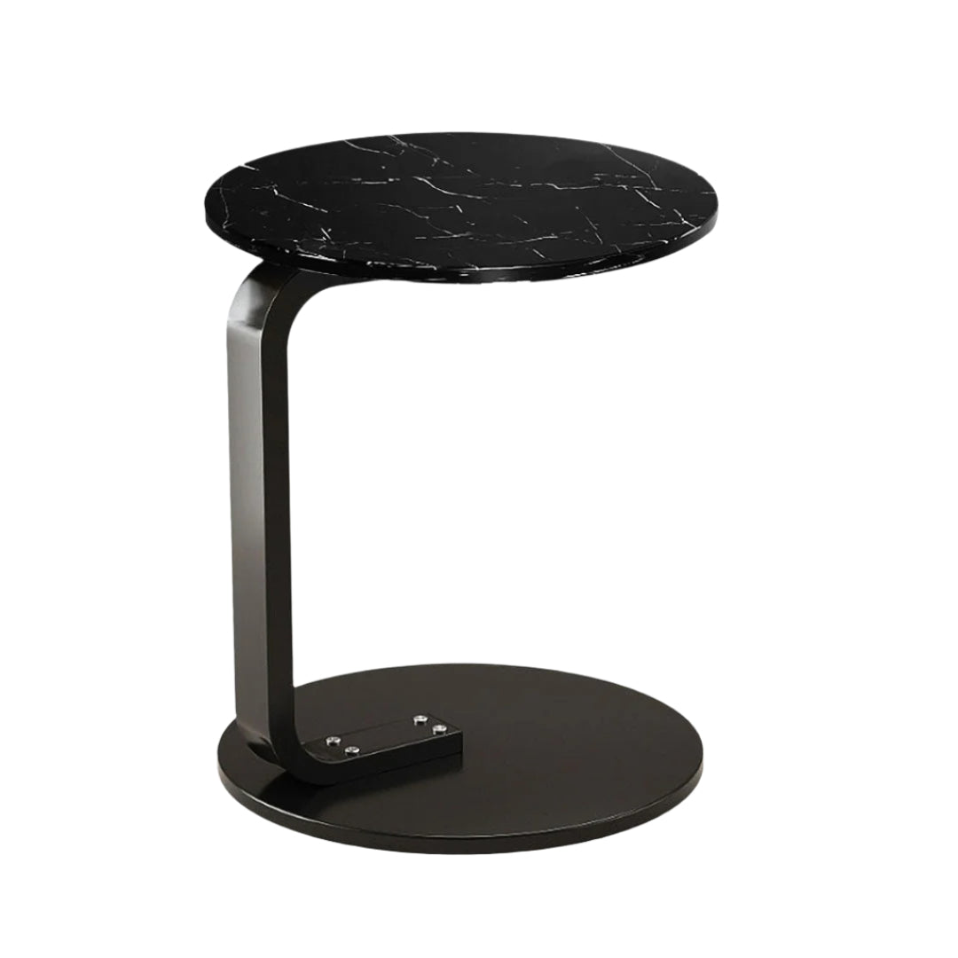SOGA 50cm Black Marble Mini Side Table Movable Lightweight w/ Black Frame $ 53.50