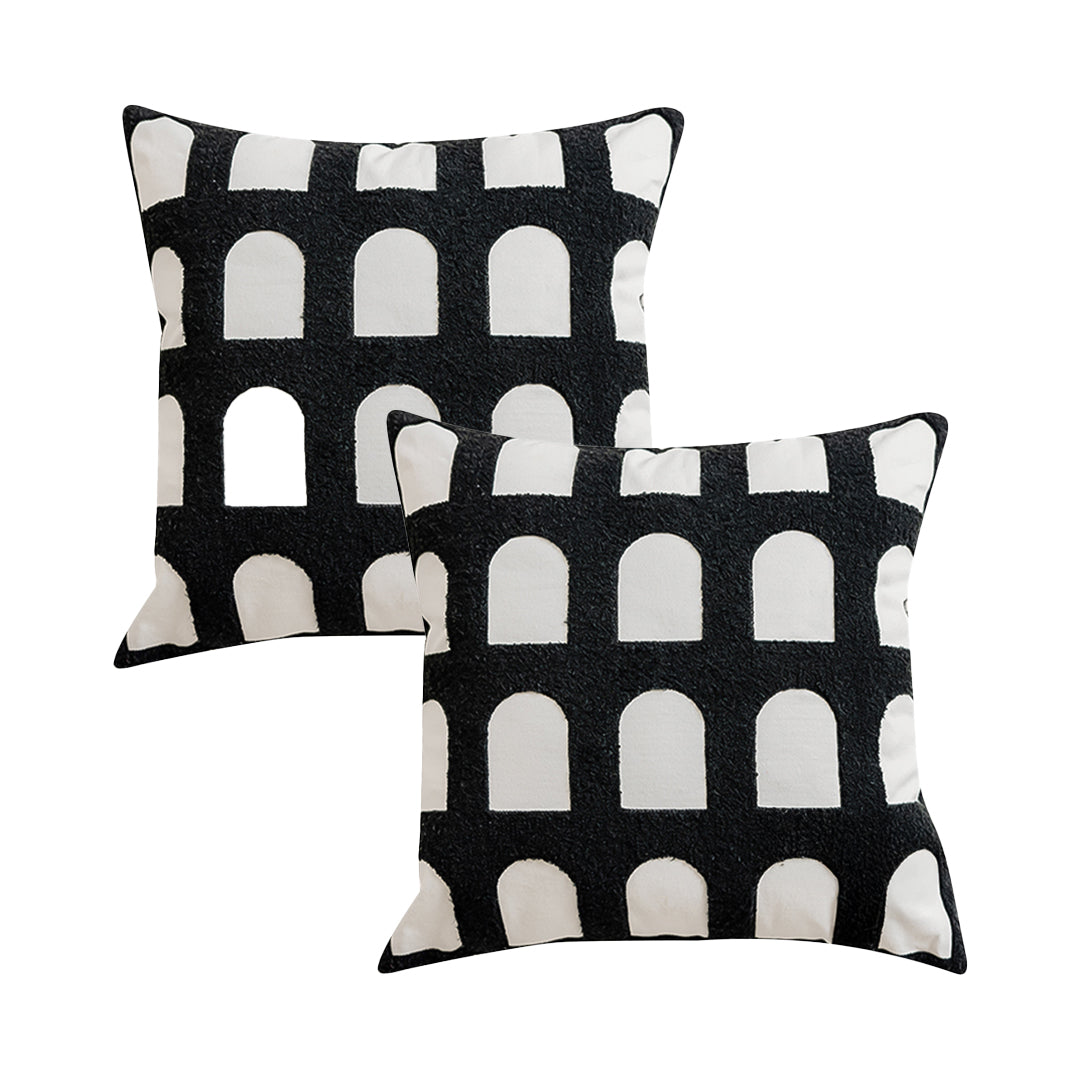 SOGA 2X 45cm Contemporary Black White Arch Pattern Geometric Throw Pillow $ 129.50