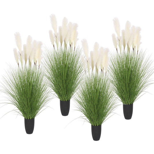 SOGA 4X 110cm Artificial Indoor Potted Reed Bulrush Grass Tree Fake Plant Simulation Decorative $ 675.50