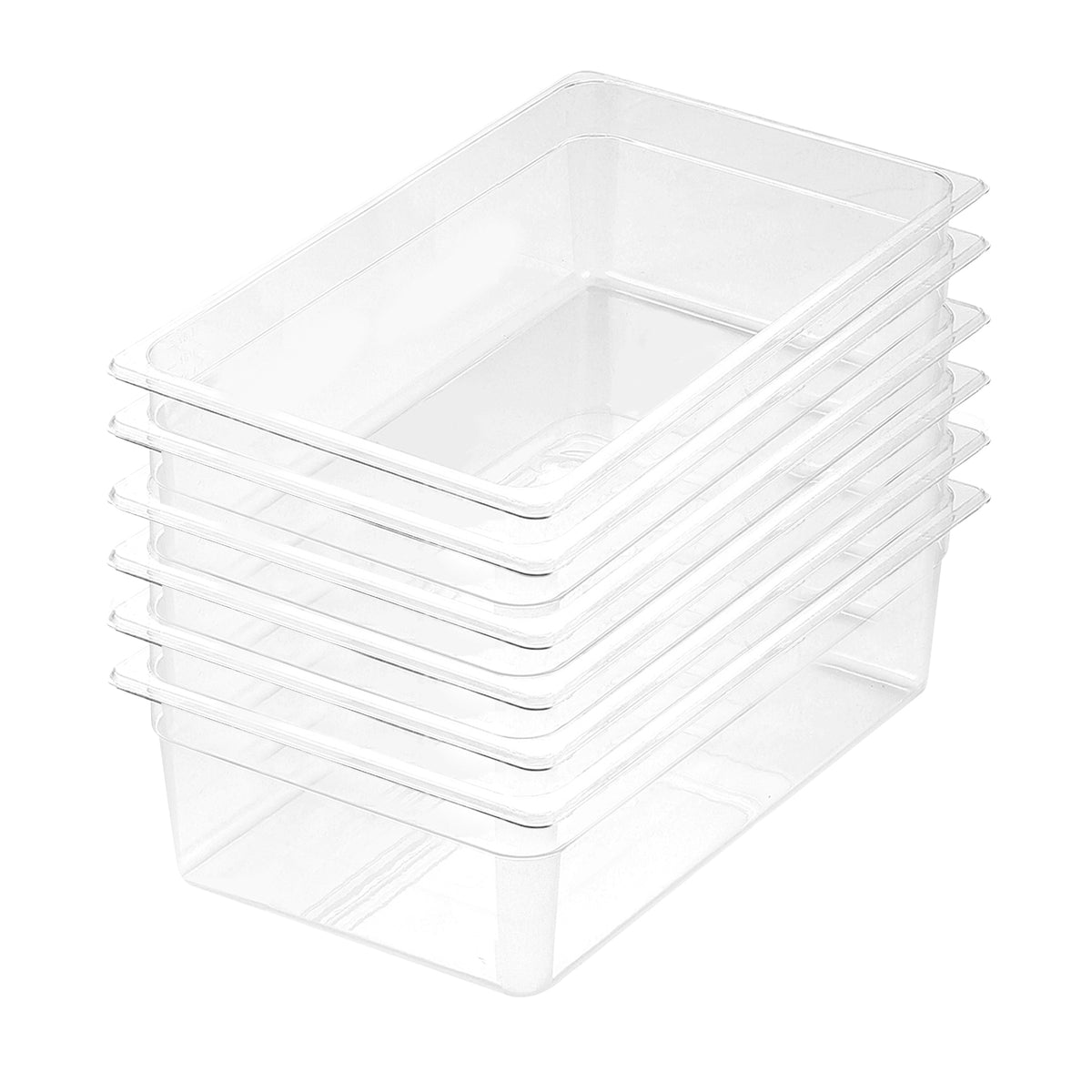 SOGA 150mm Clear Gastronorm GN Pan 1/1 Food Tray Storage Bundle of 6