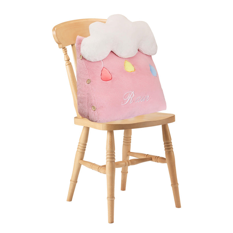 SOGA Pink Cute Rain Cloud Cushion Soft Leaning Lumbar Wedge Pillow Bedside Plush Home Decor $ 58.90