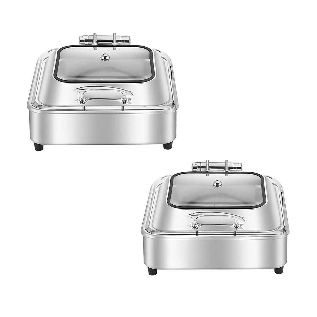 SOGA 2X Stainless Steel Square Chafing Dish Tray Buffet Cater Food Warmer Chafer with Top Lid $ 743.90