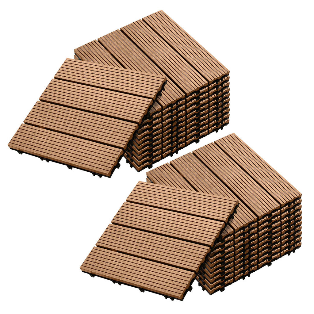 SOGA 2X 11 pcs Coffee DIY Wooden Composite Decking Tiles Garden Outdoor Backyard Flooring Home Decor $ 226.90