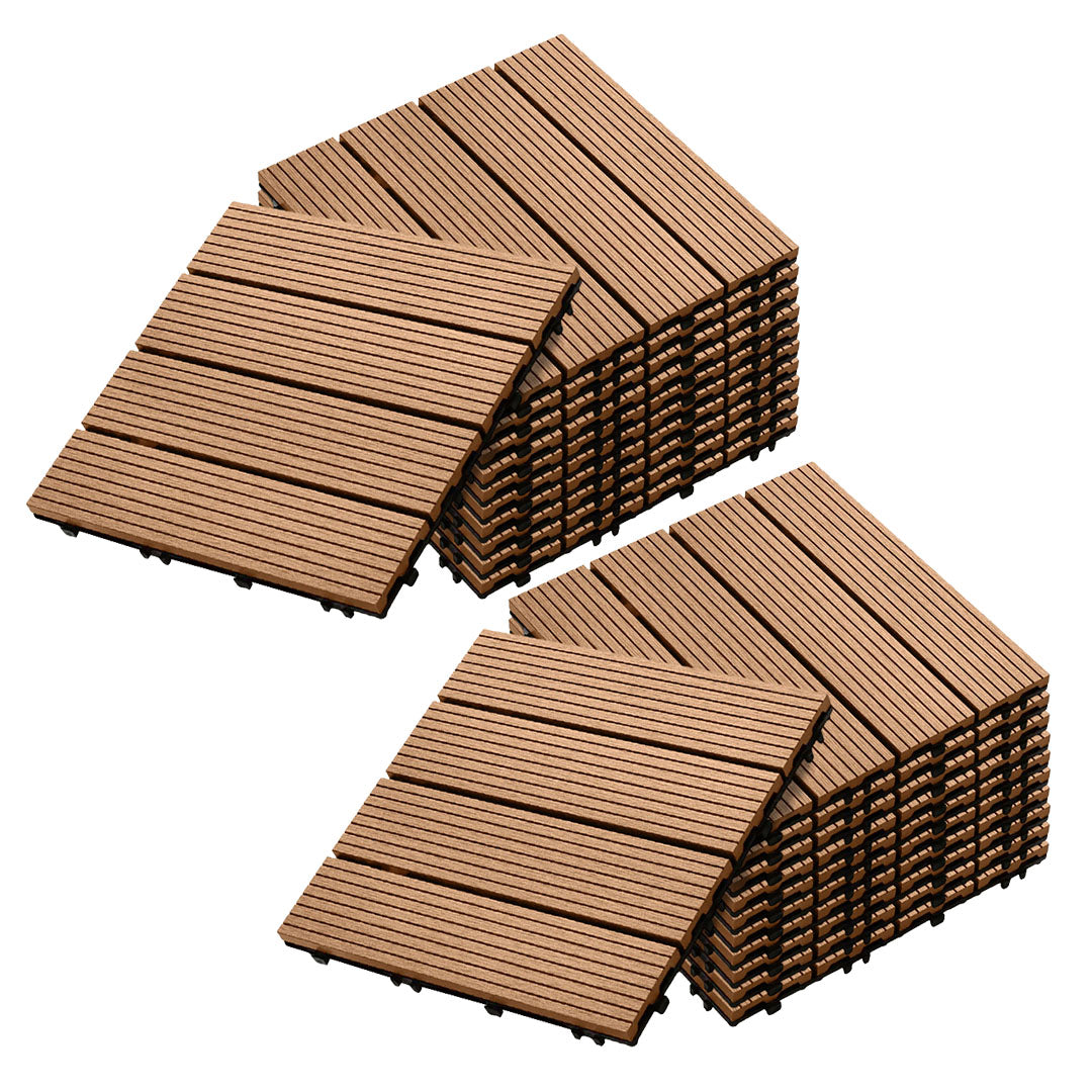 SOGA 2X 11 pcs Coffee DIY Wooden Composite Decking Tiles Garden Outdoor Backyard Flooring Home Decor $ 226.90