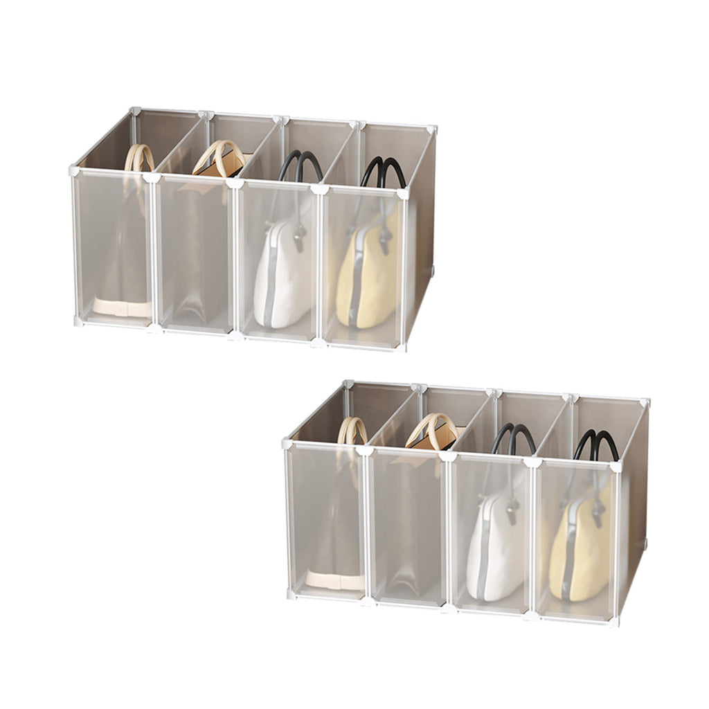 SOGA 2X 1 Tier Multifunctional PP Plastic Bag Box Portable Cubby DIY Storage Shelves Stackable Handbag Purse Organiser $ 90.90