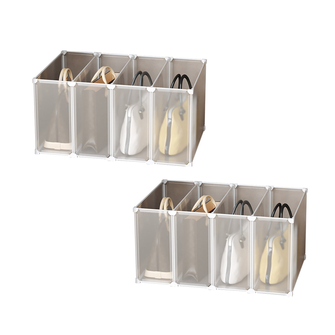 SOGA 2X 1 Tier Multifunctional PP Plastic Bag Box Portable Cubby DIY Storage Shelves Stackable Handbag Purse Organiser $ 90.90