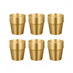 SOGA 175ml Stainless Steel Cups Set of 6 Reusable Durable Gold Drinking Tumblers $ 44