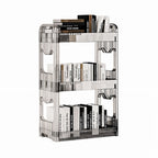 SOGA 38x24cm Clear 3 Tier Bookshelf & Cosmetic Storage Organizer Trolley Rack $ 82.50
