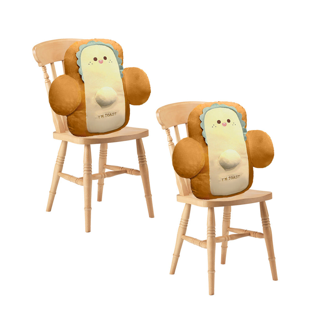 SOGA 2X 48cm Cute Face Toast Bread Cushion Stuffed Car Seat Plush Cartoon Back Support Pillow Home Decor $ 86.50