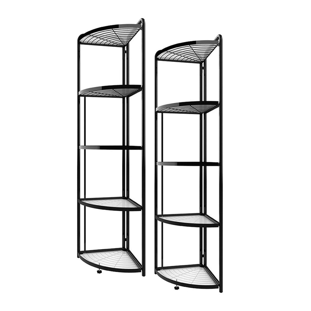 SOGA 2X 5 Tier Steel Triangular Corner Stand Multi-Functional Shelves Portable Storage Organizer $ 172.90