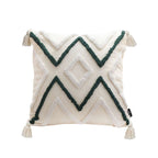 SOGA Boho Tufted Cushion 45cm Tassel Beige Green Geometric Chevron Throw Pillow $ 72