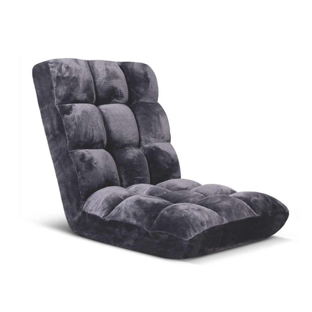 SOGA Floor Recliner Folding Lounge Sofa Futon Couch Folding Chair Cushion Grey $ 94.50