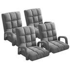 SOGA 4X Foldable Lounge Cushion Adjustable Floor Lazy Recliner Chair with Armrest Grey $ 802.50