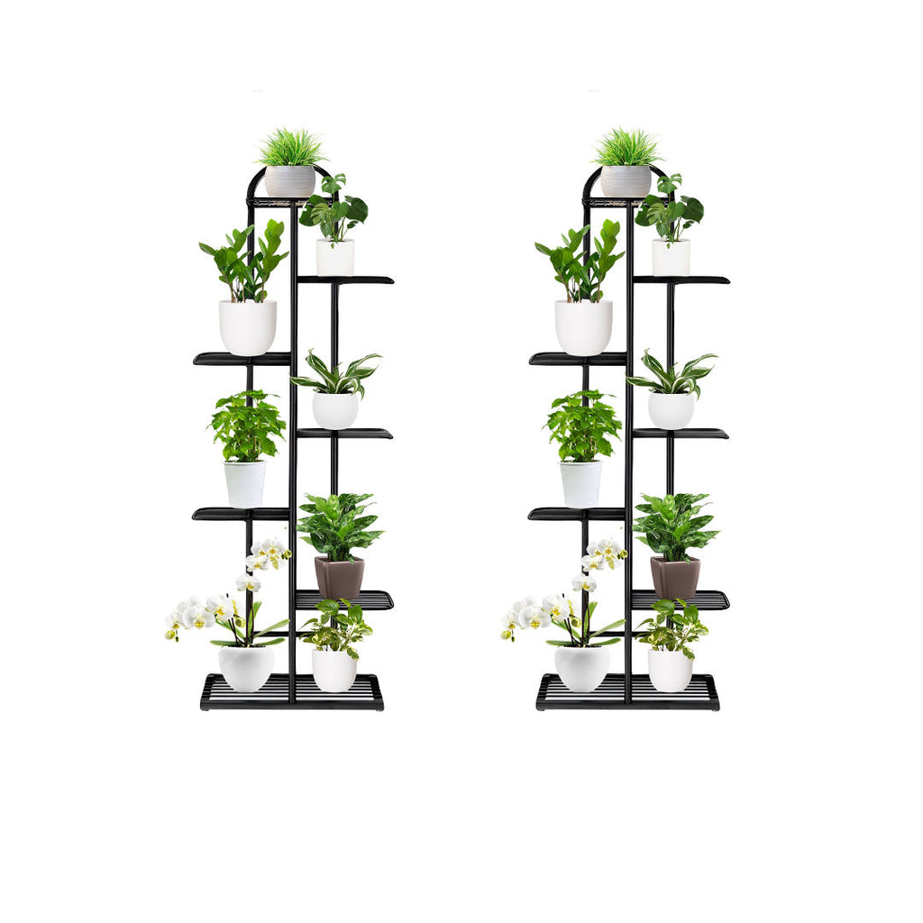 SOGA 2X 7 Tier 8 Pots Black Metal Plant Stand Flowerpot Display Shelf Rack Indoor Home Office Decor $ 172.90