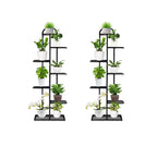 SOGA 2X 7 Tier 8 Pots Black Metal Plant Stand Flowerpot Display Shelf Rack Indoor Home Office Decor $ 172.90