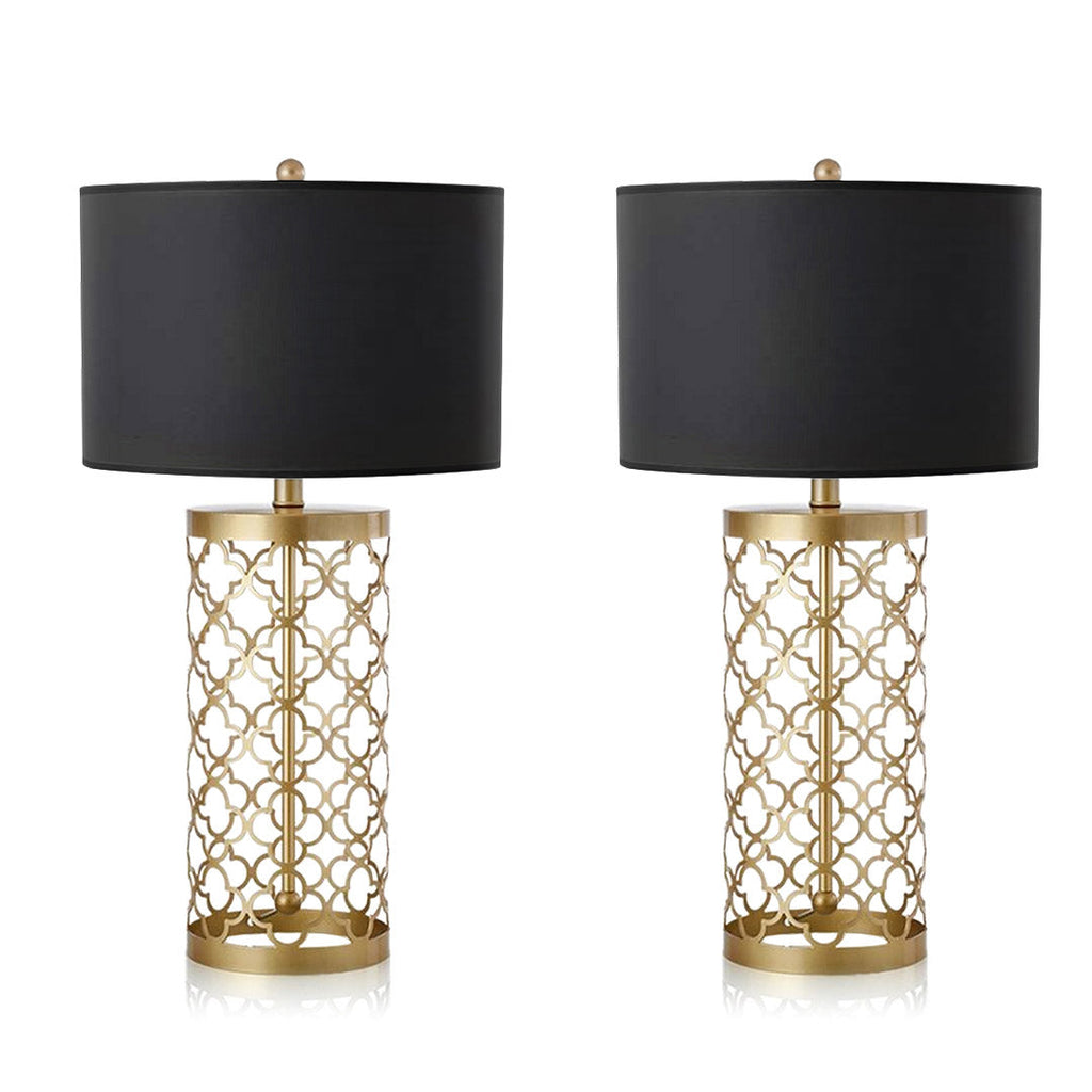 SOGA 2X Golden Hollowed Out Base Table Lamp with Dark Shade $ 433.50
