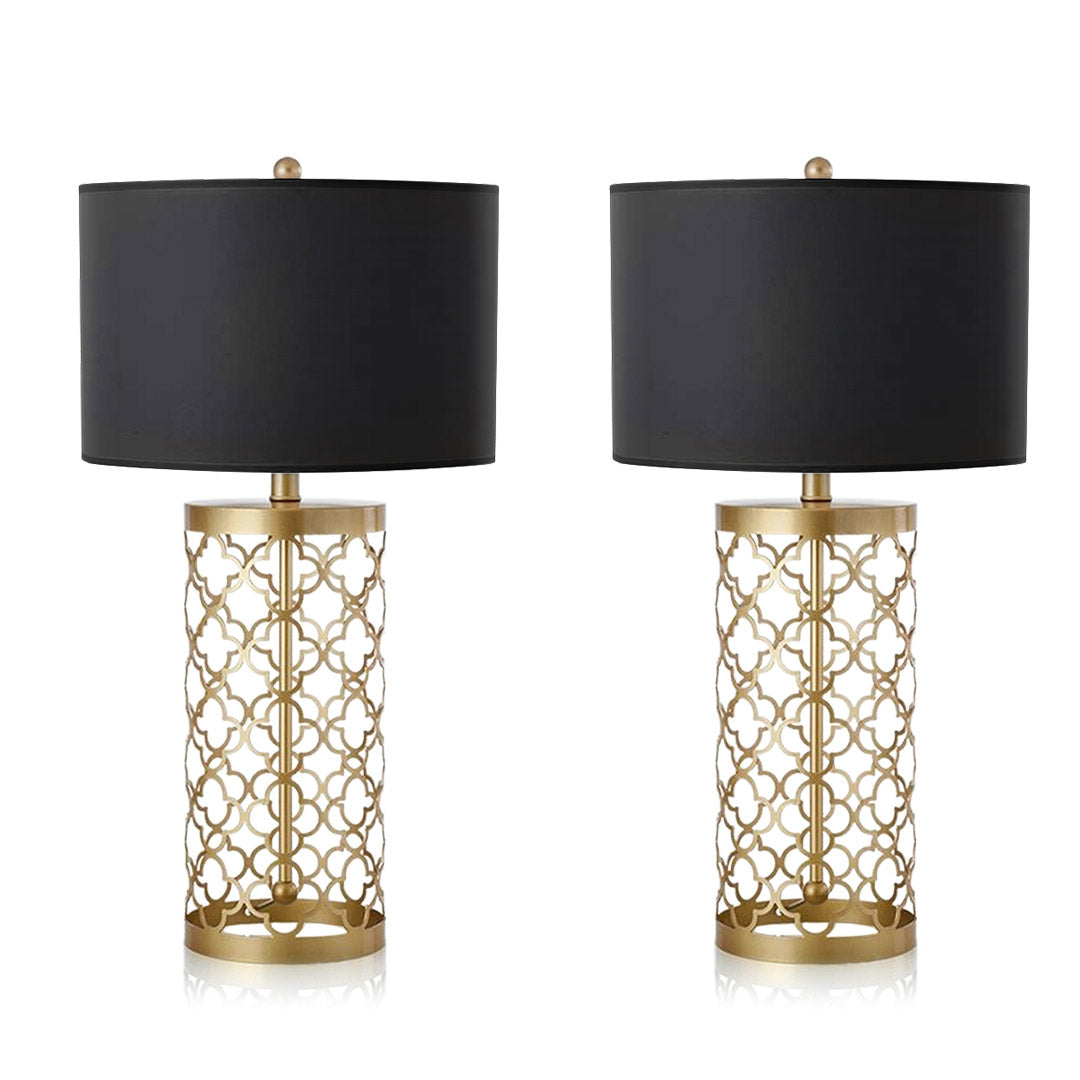 SOGA 2X Golden Hollowed Out Base Table Lamp with Dark Shade $ 433.50