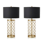 SOGA 2X Golden Hollowed Out Base Table Lamp with Dark Shade $ 433.50