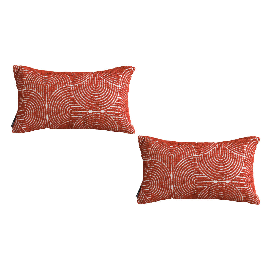 SOGA 2X 35cm Throw Pillow Burgundy Cinnabar Perfect Burnt Indoor and Outdoor Corded for Home Decor $ 107.90