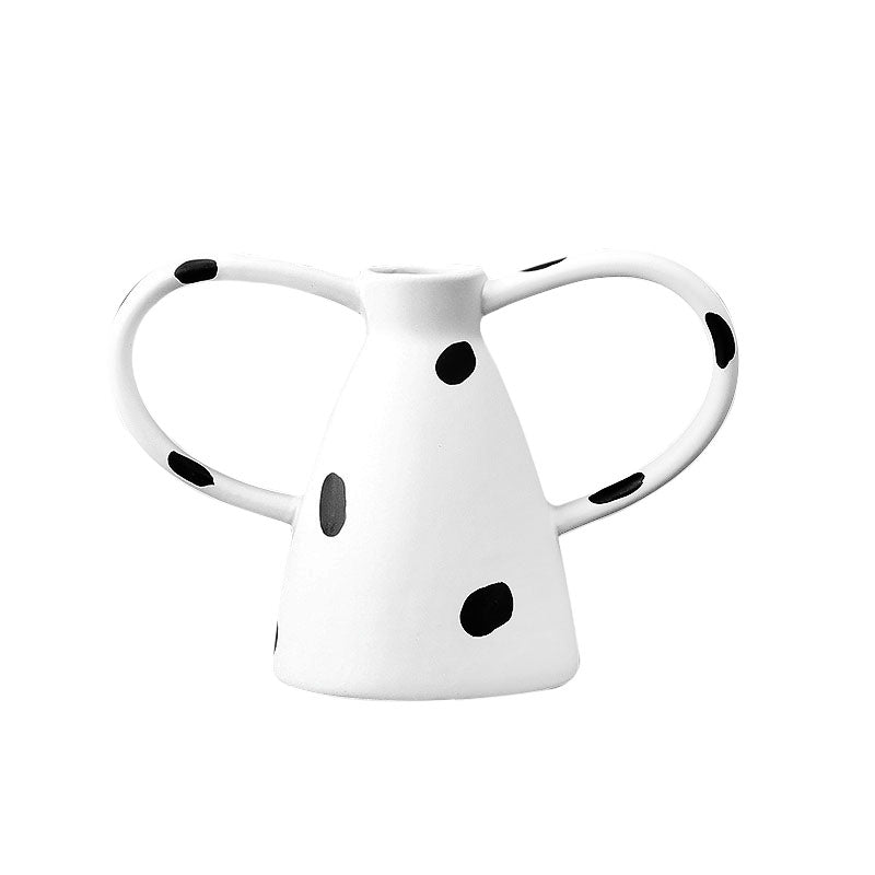 SOGA 23.5x11cm Ornament Vase with Polka Dot Handicraft Decorations in Living Room Home Decor $ 44.50