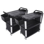 SOGA 2X 3 Tier Covered Food Trolley Food Waste Cart Storage Mechanic Kitchen with Bins $ 637.50