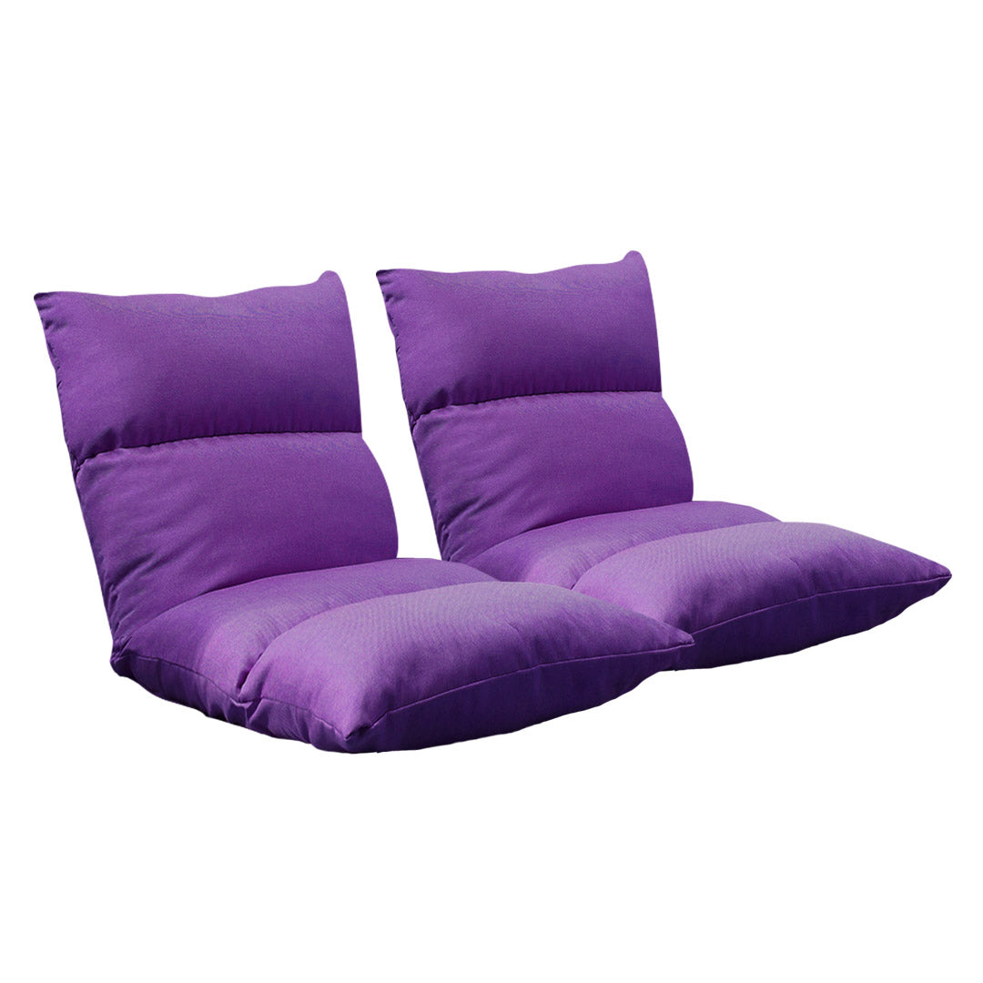 SOGA 2X Lounge Floor Recliner Adjustable Lazy Sofa Bed Folding Game Chair Purple $ 183.50