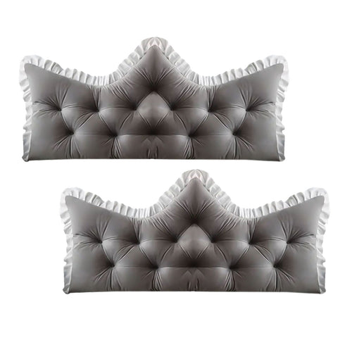 SOGA 2x120cm Crown Pillows Tufted Grey Headboard Cushion Set $ 114.50