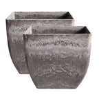 SOGA 2X 27cm Rock Grey Square Resin Plant Flower Pot in Cement Pattern Planter Cachepot for Indoor Home Office $ 97.50