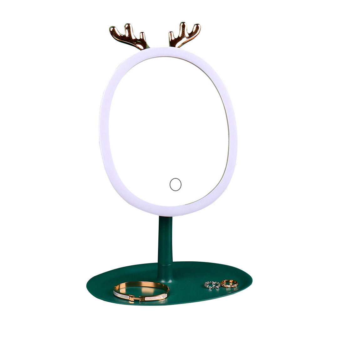SOGA Green Antler LED Light Makeup Mirror Tabletop Vanity Home Decor $ 48.90