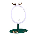 SOGA Green Antler LED Light Makeup Mirror Tabletop Vanity Home Decor $ 48.90