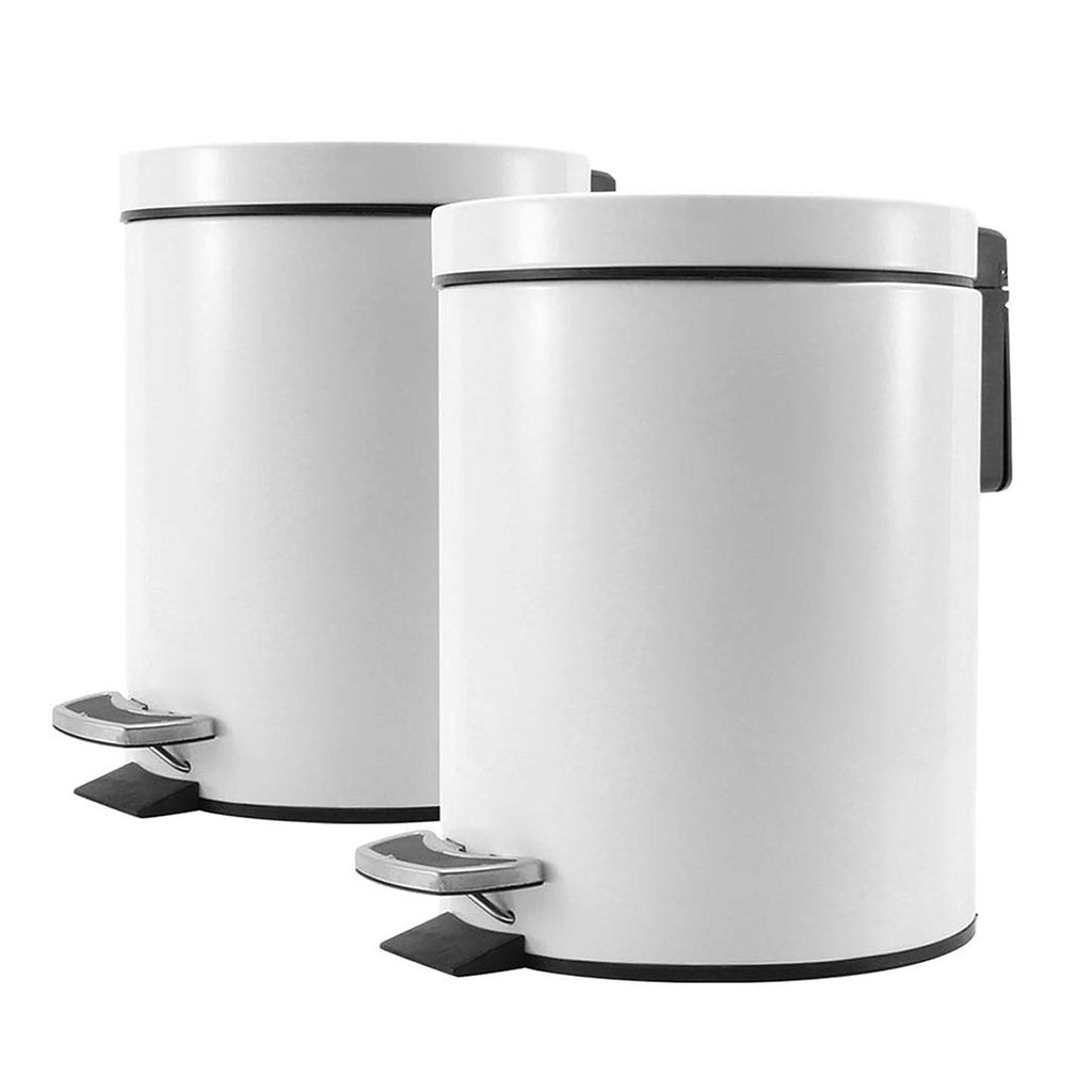 SOGA 2X Foot Pedal Stainless Steel Rubbish Recycling Garbage Waste Trash Bin Round 12L White $ 150.90