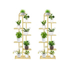 SOGA 2X 7 Tier 8 Pots Gold Metal Plant Stand Flowerpot Display Shelf Rack Indoor Home Office Decor $ 172.50