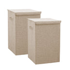 SOGA 2X Beige Large Collapsible Laundry Hamper Storage Box Foldable Canvas Basket Home Organiser Decor $ 92.90