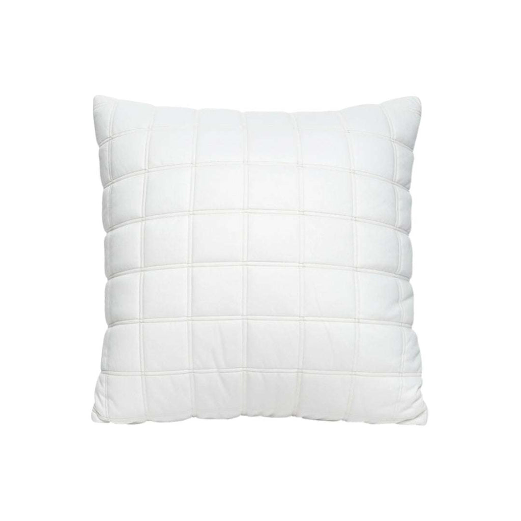 SOGA Quilted Cushion 50cm White Grid Pattern Soft Padded Decorative Throw Pillow $ 61