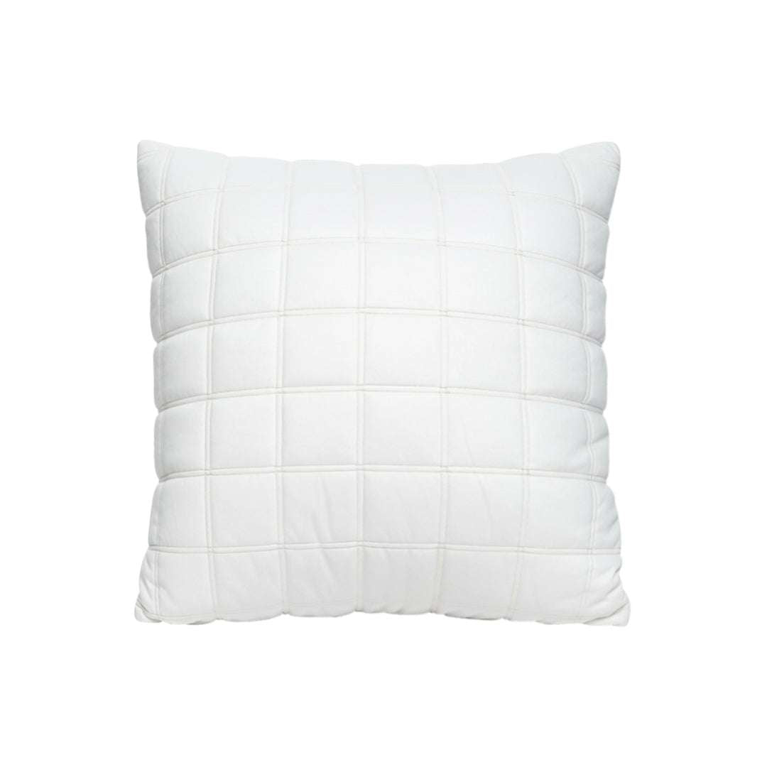 SOGA Quilted Cushion 50cm White Grid Pattern Soft Padded Decorative Throw Pillow $ 61
