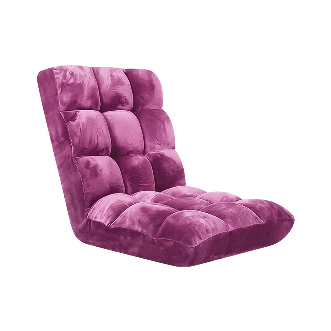 SOGA Floor Recliner Folding Lounge Sofa Futon Couch Folding Chair Cushion Magenta