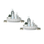 SOGA 2X White 360 Degree Wall-Mounted Rotating Bathroom Organiser Corner Vanity Rack Toilet Adhesive Storage Shelf $ 65.50