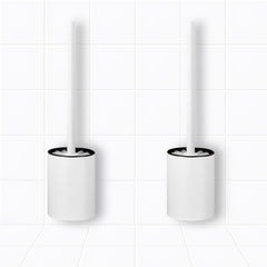 SOGA 2X 27cm Wall-Mounted Toilet Brush with Holder Bathroom Cleaning Scrub White