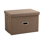 SOGA Coffee Medium Foldable Canvas Storage Box Cube Clothes Basket Organiser Home Decorative Box $ 33.50